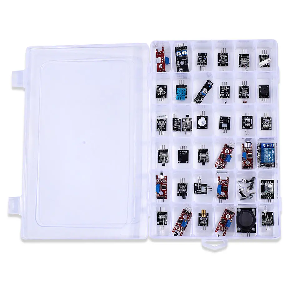 Para arduino 45 en 1 módulos de sensores Kit de inicio mejor que el kit de sensores 37 en 1 Kit de sensores 37 en 1 para UNO R3 MEGA2560