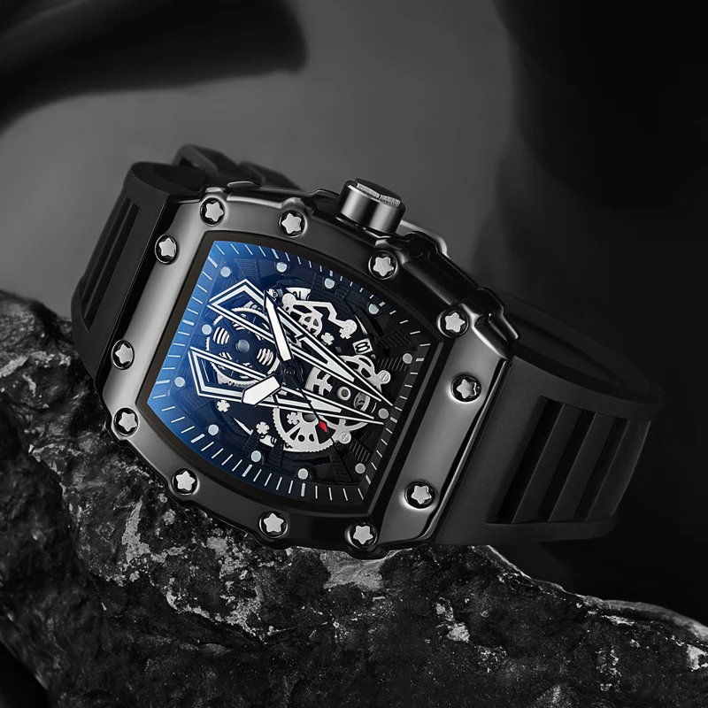 Reloj de comercio exterior Esfera grande para hombres Reloj luminoso cuadrado deportivo resistente al agua de cuarzo para hombres