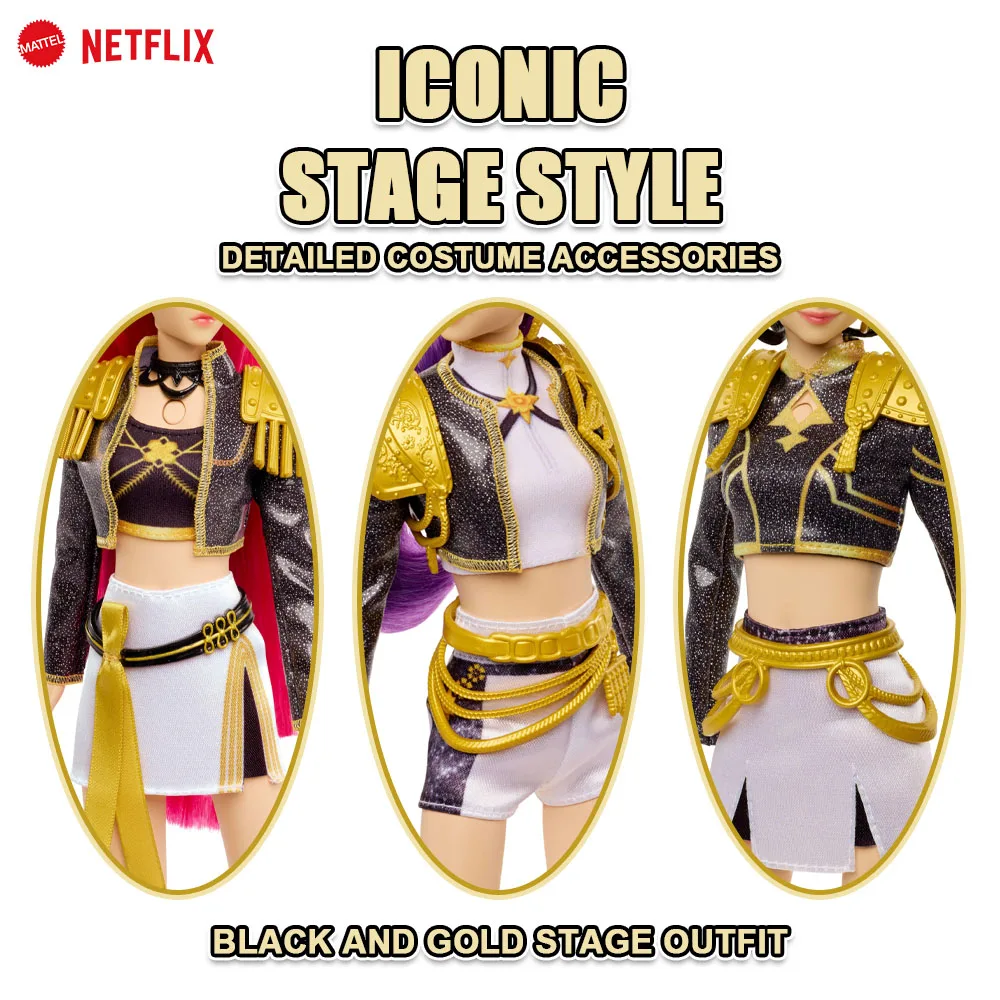 Muñeca Original KPop Demon Hunters HUNTR/X Golden Singing de 11.5 Pulgadas, Muñeca de Moda Rumi Mira Zoey, Figura Musical, Juguete para Niñas, Regalo para Fans