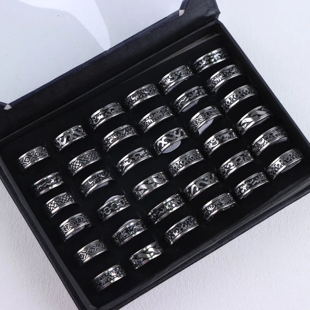 10 unids/lote, venta al por mayor, anillo Simple de acero inoxidable a la moda para hombres y mujeres, joyería Punk hermosa de moda, regalos de fiesta de cumpleaños Vintage