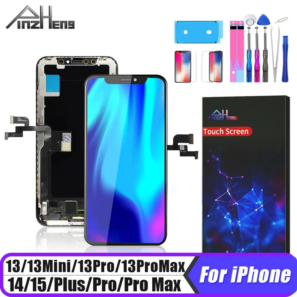 PINZHENG pantalla de alta calidad INCELL LCD OLED para iPhone 14 Pro 15 Plus 13 Pro Max pantalla para reemplazo de iPhone con herramientas