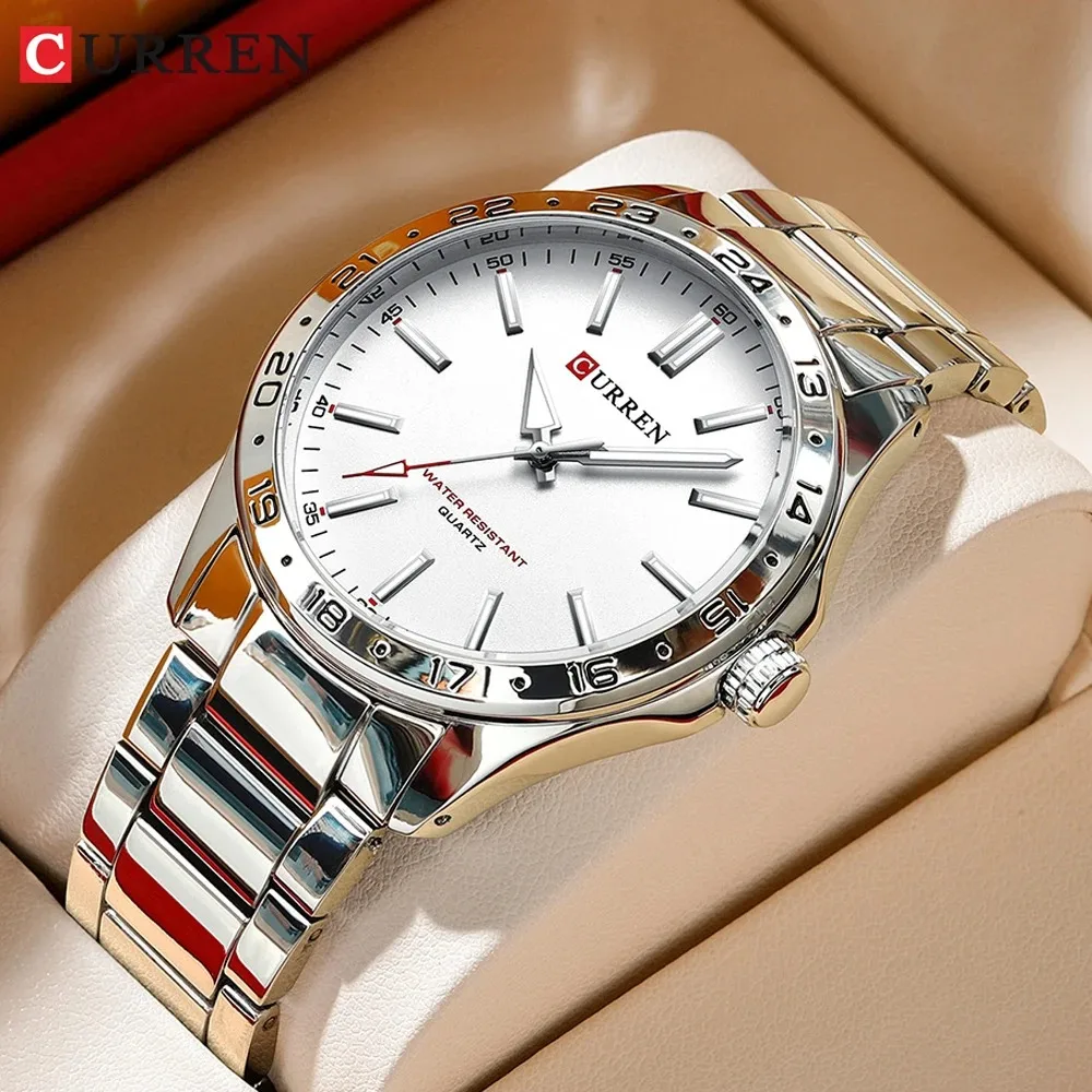 Reloj CURREN 8452 de cuarzo ultrafino para hombre, reloj de pulsera Simple Hodinky de acero inoxidable a la moda para hombre, reloj Masculino 2025