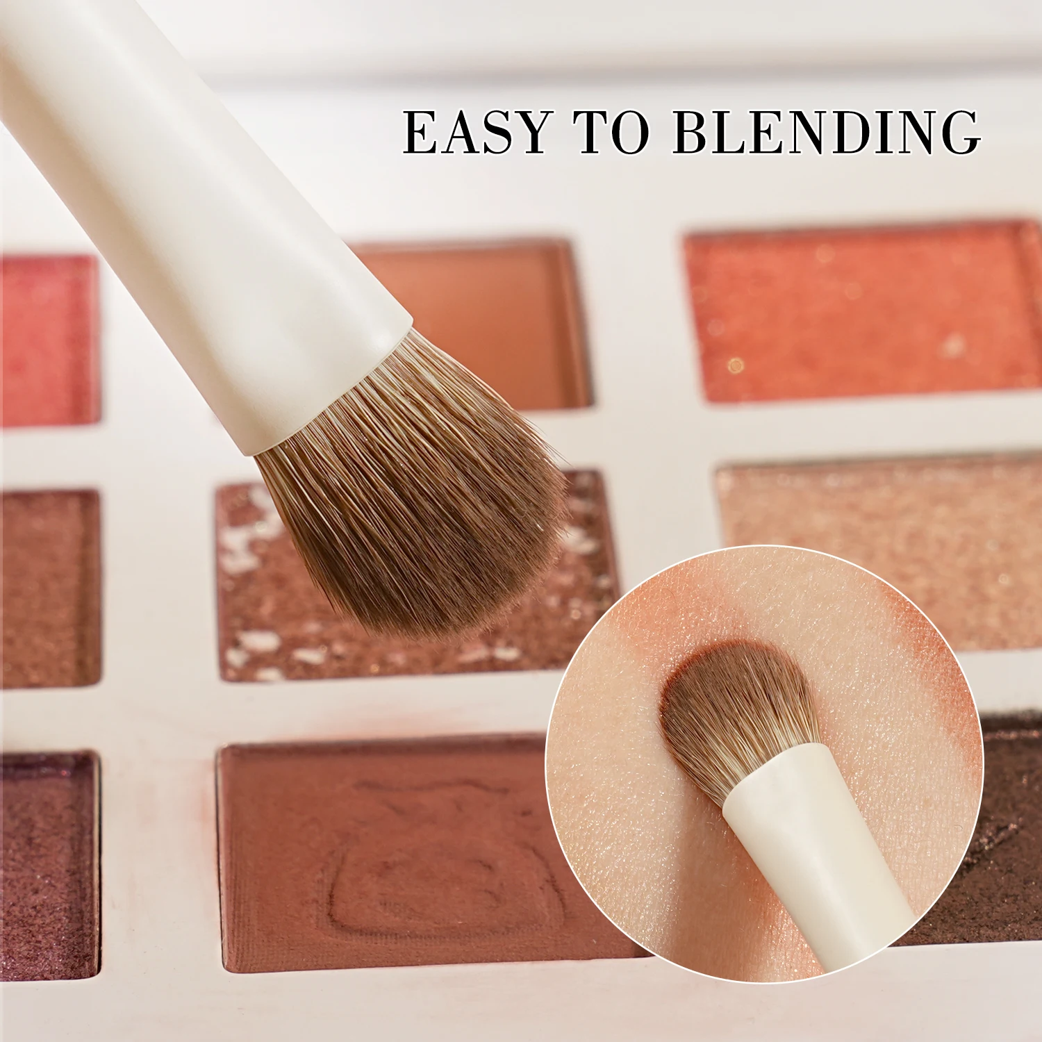 BEILI-Juego de brochas de maquillaje, 15 Uds., brocha de pelo sintético Beige, base, contorno, sombra de ojos, delineador de ojos, colorete, mezcla, resaltador