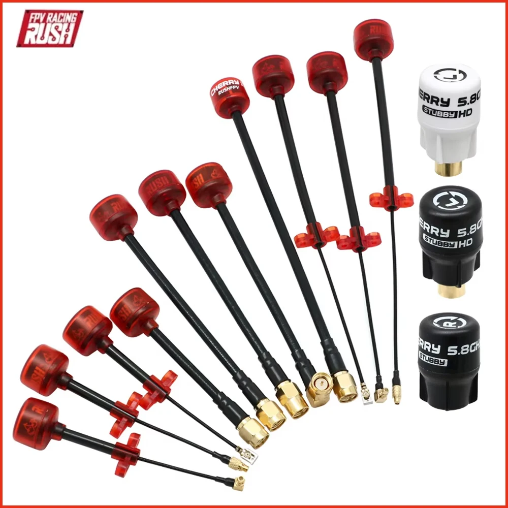 Antena FPV Rush Cherry 5.8G 1.2dBi LHCP/RHCP SMA MMCX UFL de largo alcance, antena FPV Cherry STUBBY para drones de carreras