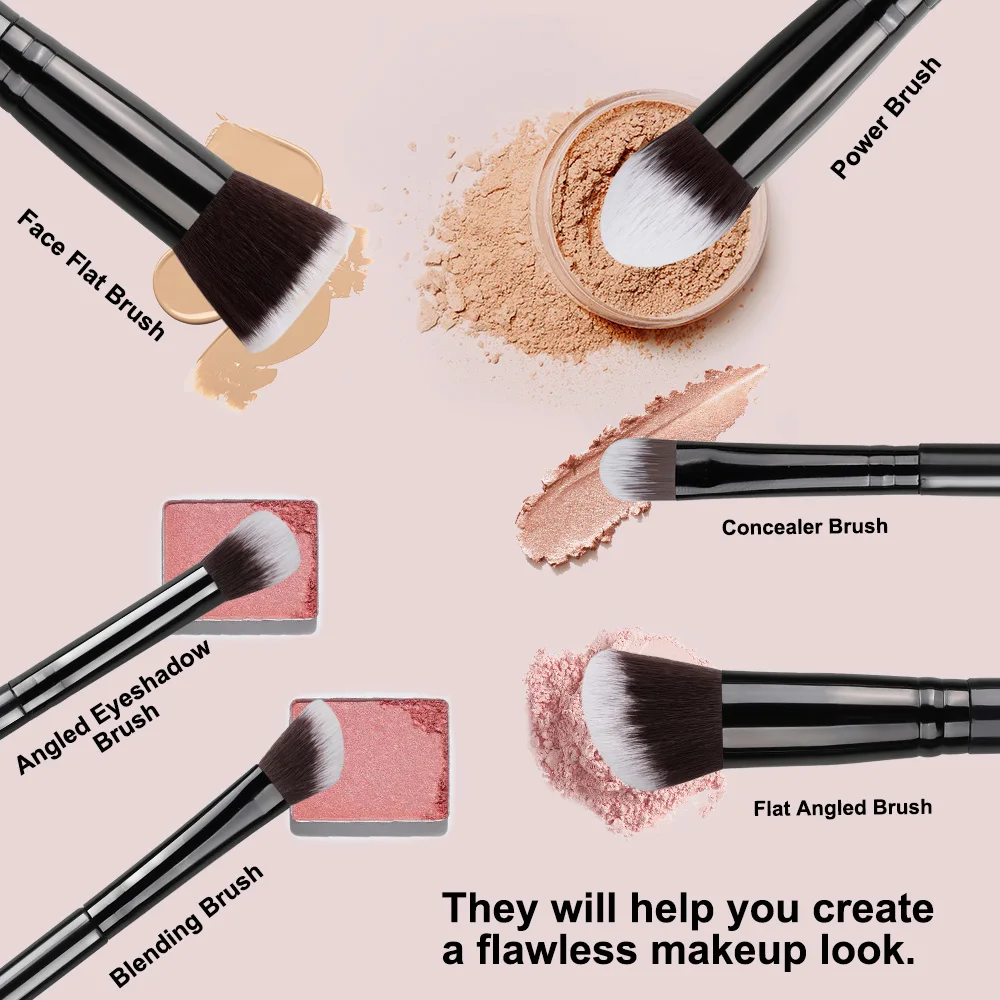 NUEVO Set de 14 Brochas de Maquillaje Suaves y Esponjosas para Base, Rubor, Polvo, Sombra de Ojos, Herramienta de Belleza Cosmética Femenina, Regalo de Navidad