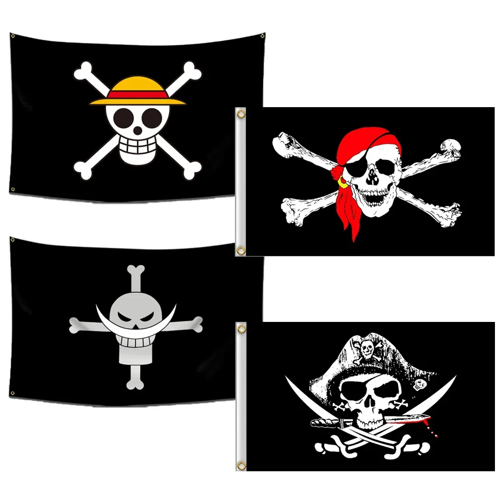 Pancarta Decorativa de Pared de Anime One Piece, Jolly Roger, Pintura de Dibujos Animados, Luffy, Zoro, Sombrero de Paja, Calavera Pirata, Juguetes para Niños, Regalo