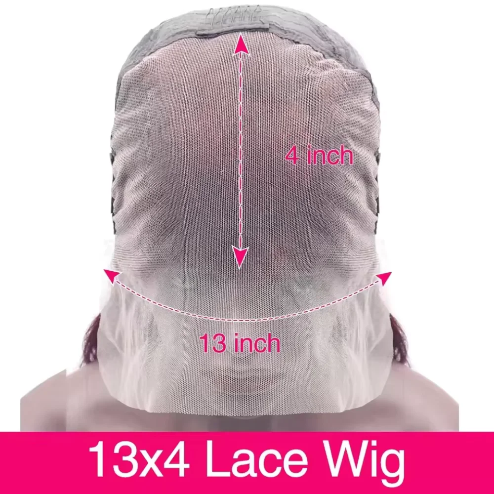 Peluca de cabello humano con encaje frontal de 16 pulgadas, 34 pulgadas, 13x4, color burdeos, ondas profundas, para mujer, densidad 200, HD transparente, pelucas rojas rizadas profundas, pre-arrancadas con cabello de bebé