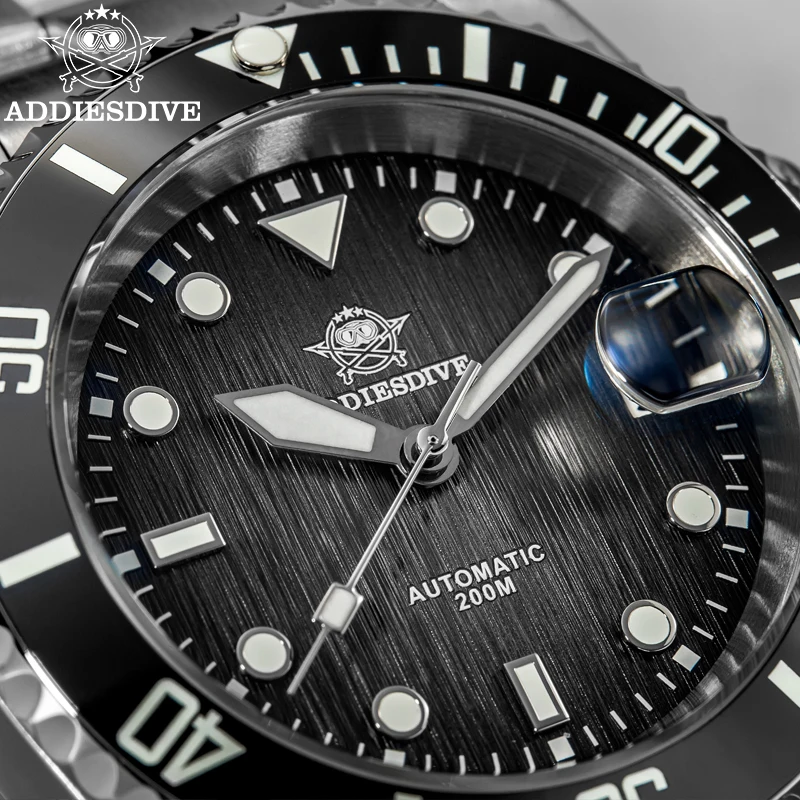 Reloj Automático para Hombre ADDIESDIVE, Cristal de Zafiro, Resistente al Agua 200m, Luz Nocturna BGW9, Reloj Clásico para Hombre AD2536, Gran Venta