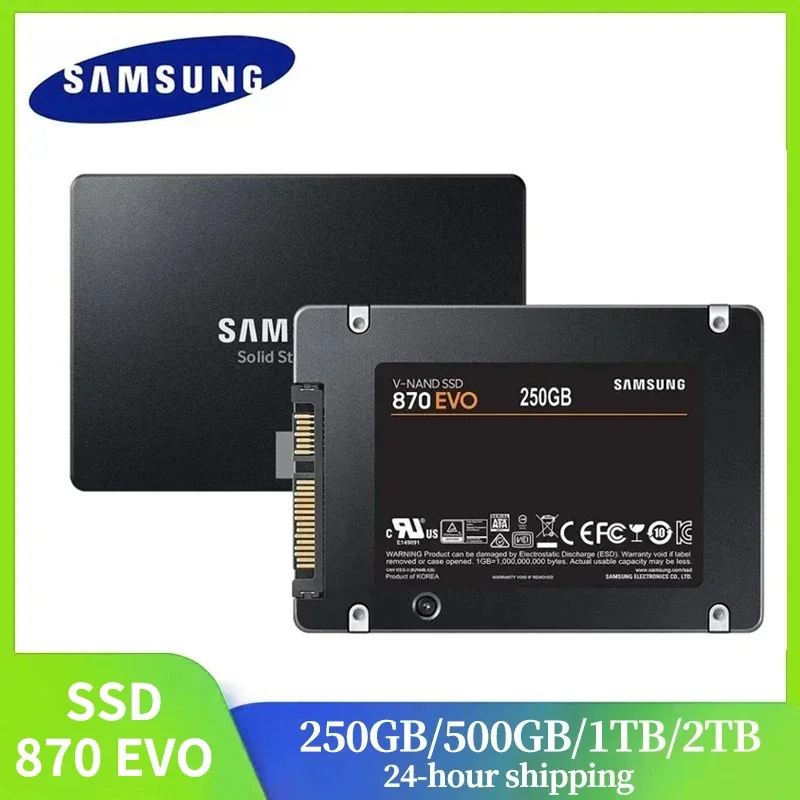 SAMSUNG SSD 870 EVO 1TB 2TB 250GB 500GB Disco Duro Interno de Estado Sólido HDD SATA3 2.5 pulgadas para Laptop, PC de Escritorio, MLC