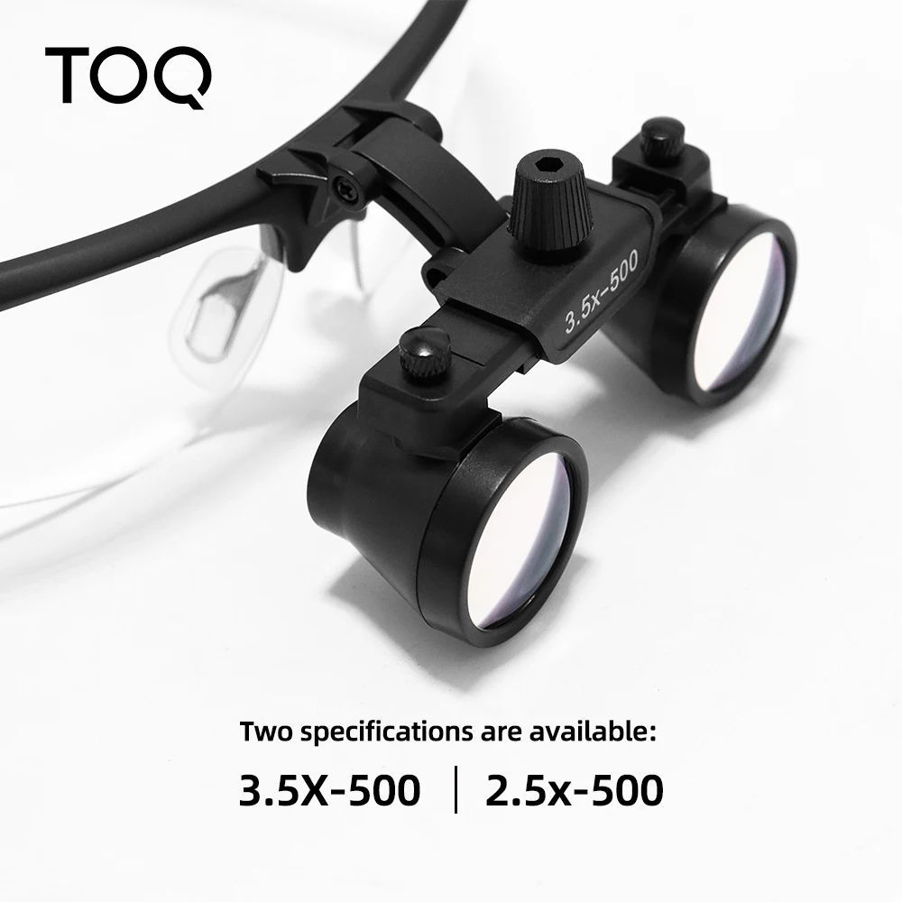Juego de lupas binoculares dentales TOQ 2.5X 3.5X con linterna LED recargable, lupa quirúrgica portátil, para laboratorio dental y uso médico.