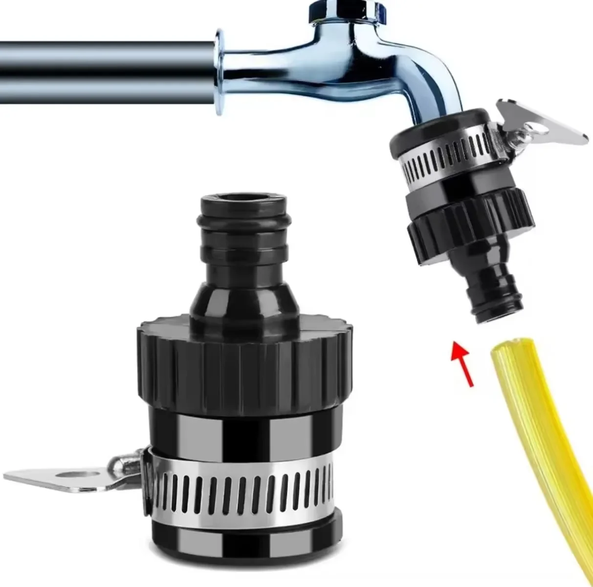 Adaptador de grifo de agua Universal duradero, accesorio de manguera de plástico, grifo de conexión rápida para lavado de coches, riego de jardín, 2 uds.