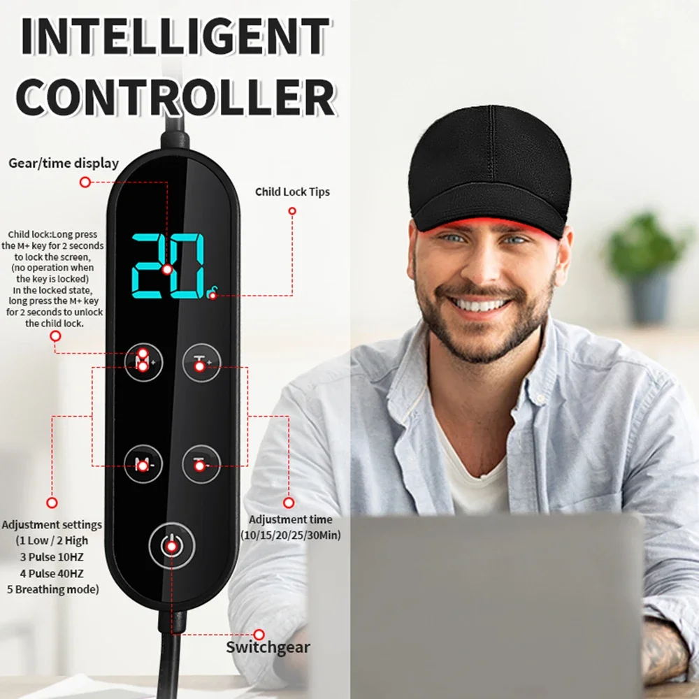180 Uds LED infrarrojos 660nm y 850nm terapia de luz roja gorro para el crecimiento del cabello para el crecimiento del cabello Anti pérdida de cabello relajar el cuero cabelludo sombrero para el cuidado del cabello