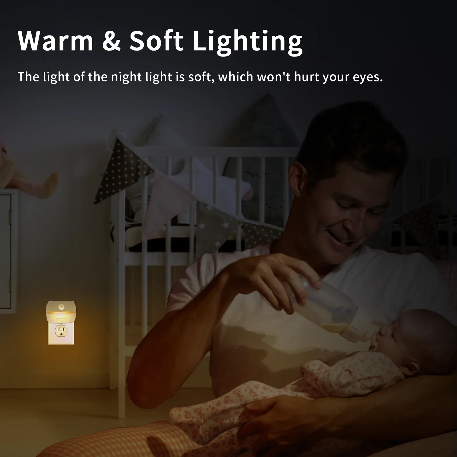 Luz nocturna Led con enchufe UE EE. UU. con Sensor de movimiento AC 85-265V PIR lámpara de inducción humana 3 colores enchufable en la pared para dormitorio pasillo