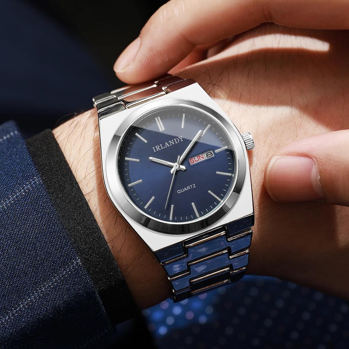 Relojes de negocios de lujo para Hombre, relojes de pulsera de cuarzo con calendario para Hombre, Reloj para Hombre (sin caja)