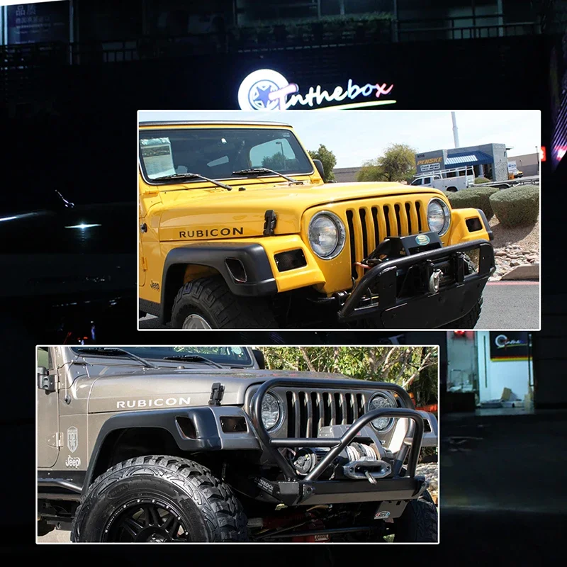 Para Jeep Wrangler TJ 1997-2006, luz de señal de giro de parachoques delantero de coche y cubierta de luz de marcador lateral de guardabarros delantero, carcasas sin bombilla/enchufe