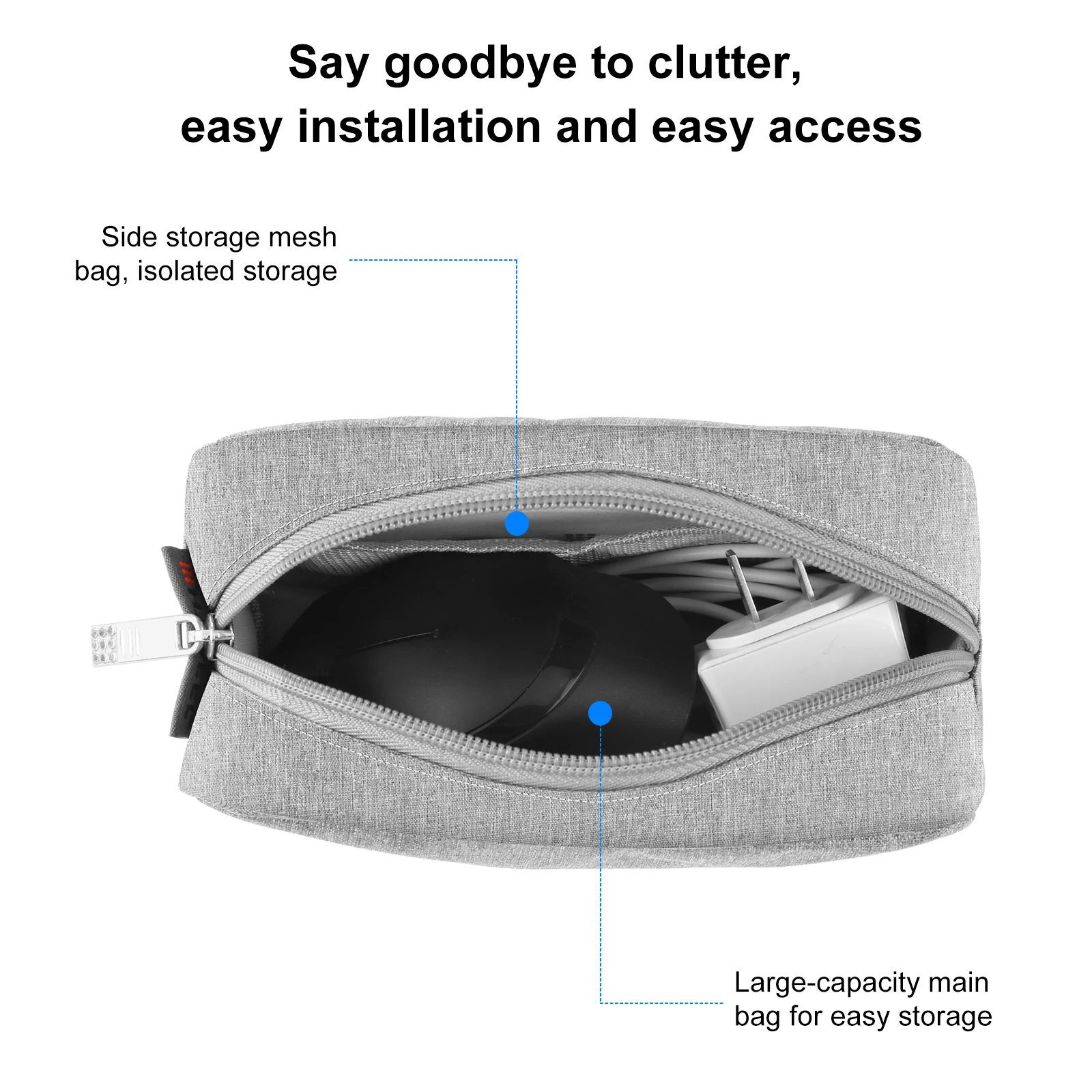 Mini bolsa de almacenamiento Digital portátil, estuche organizador con cremallera para auriculares, cargador de viaje para el hogar, Banco de energía, Cable de datos, bolsa USB