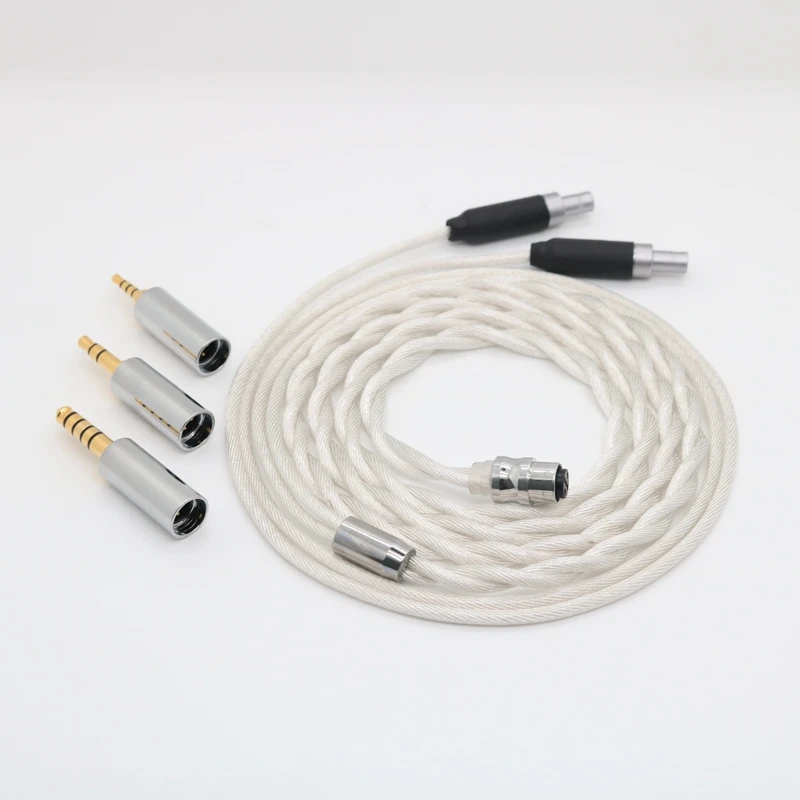XINHS-Cable Modular de 2 núcleos, Cable de actualización de diseño LITZ mezclado de cobre y plata para auriculares HD800 HD650 HD700 HIFIMAN