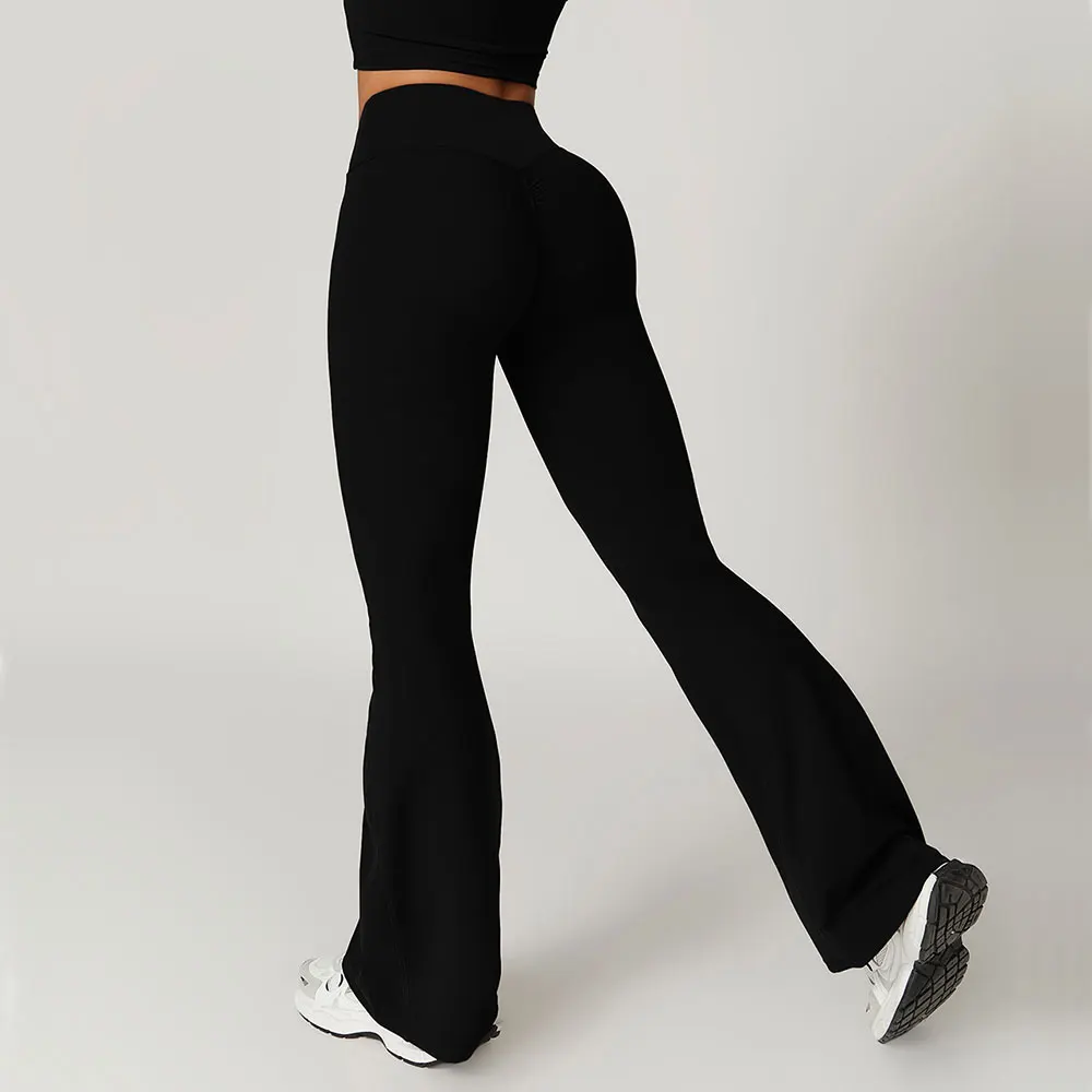Pantalones acampanados de Yoga para mujer, mallas ajustadas de cintura alta para baile, levantamiento, gimnasio, correr, transpirables, Fitness