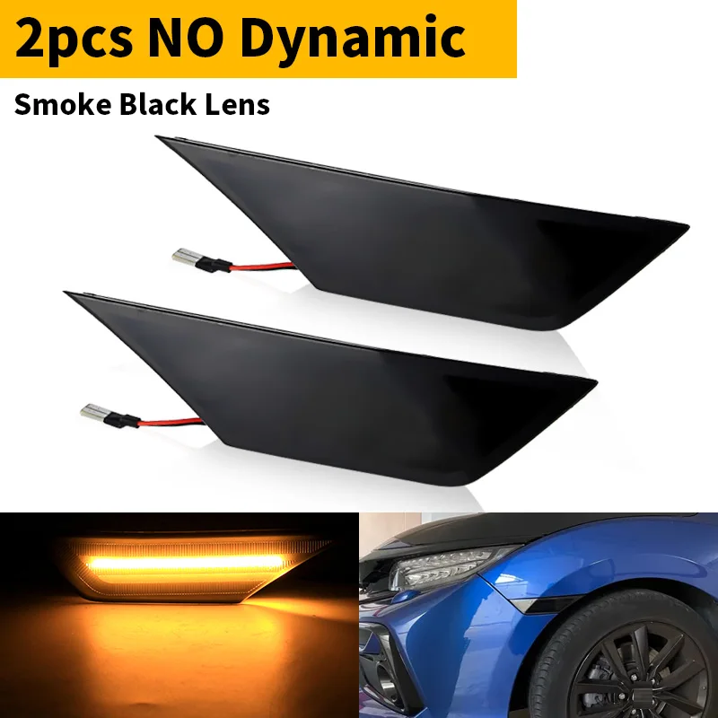 Luces LED de posición lateral para coche, lentes ahumadas, para Honda Civic 2016 2017 2018 2020 OE, 2 uds. # 34300-TET-H01Luces de señal de giro con reflector automático