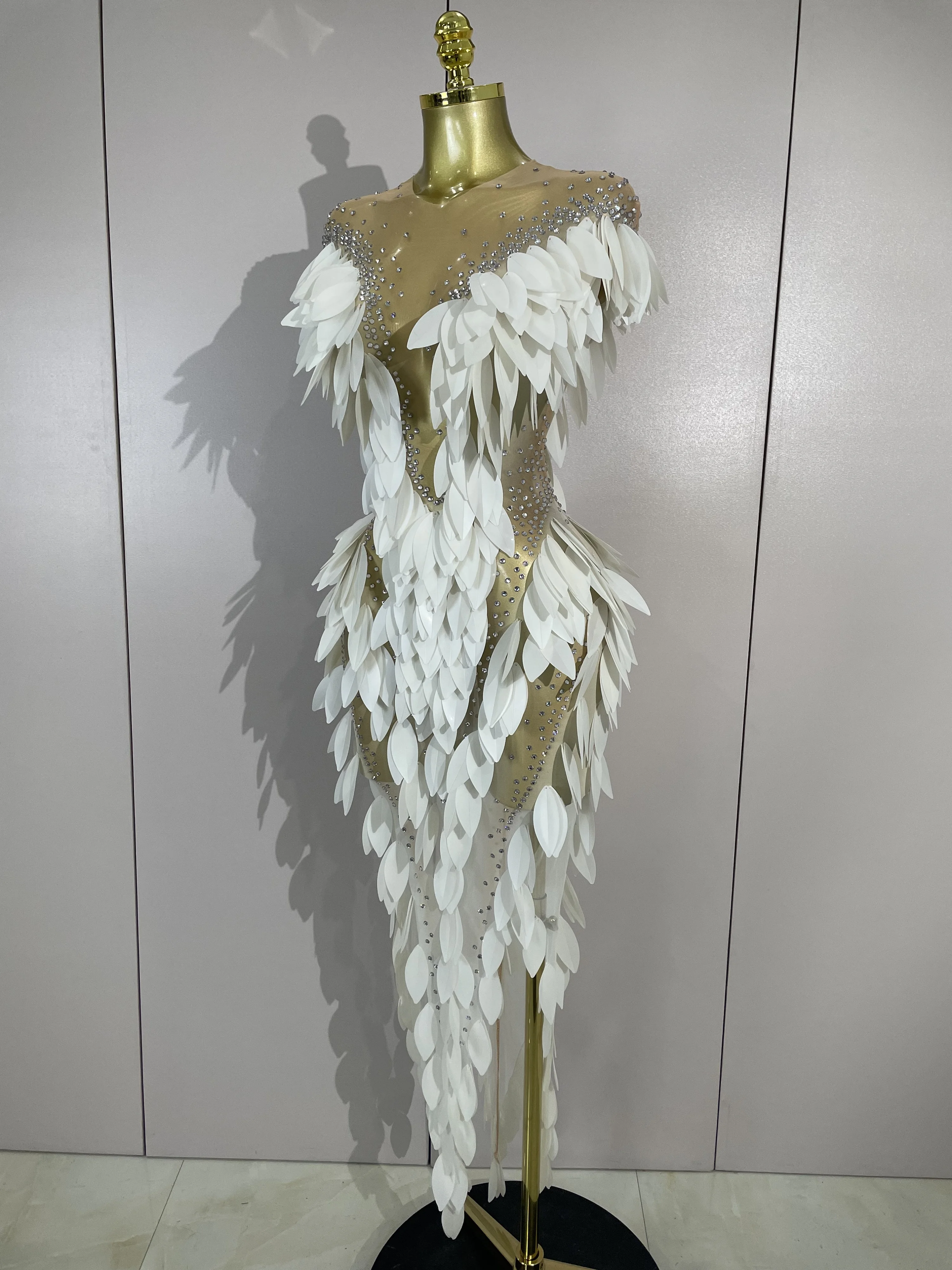 Vestido Largo de Malla Transparente con Lentejuelas y Perlas para Mujer, Vestido de Noche para Fiesta, Cumpleaños, Boda, Atuendo Sexy para Celebridades