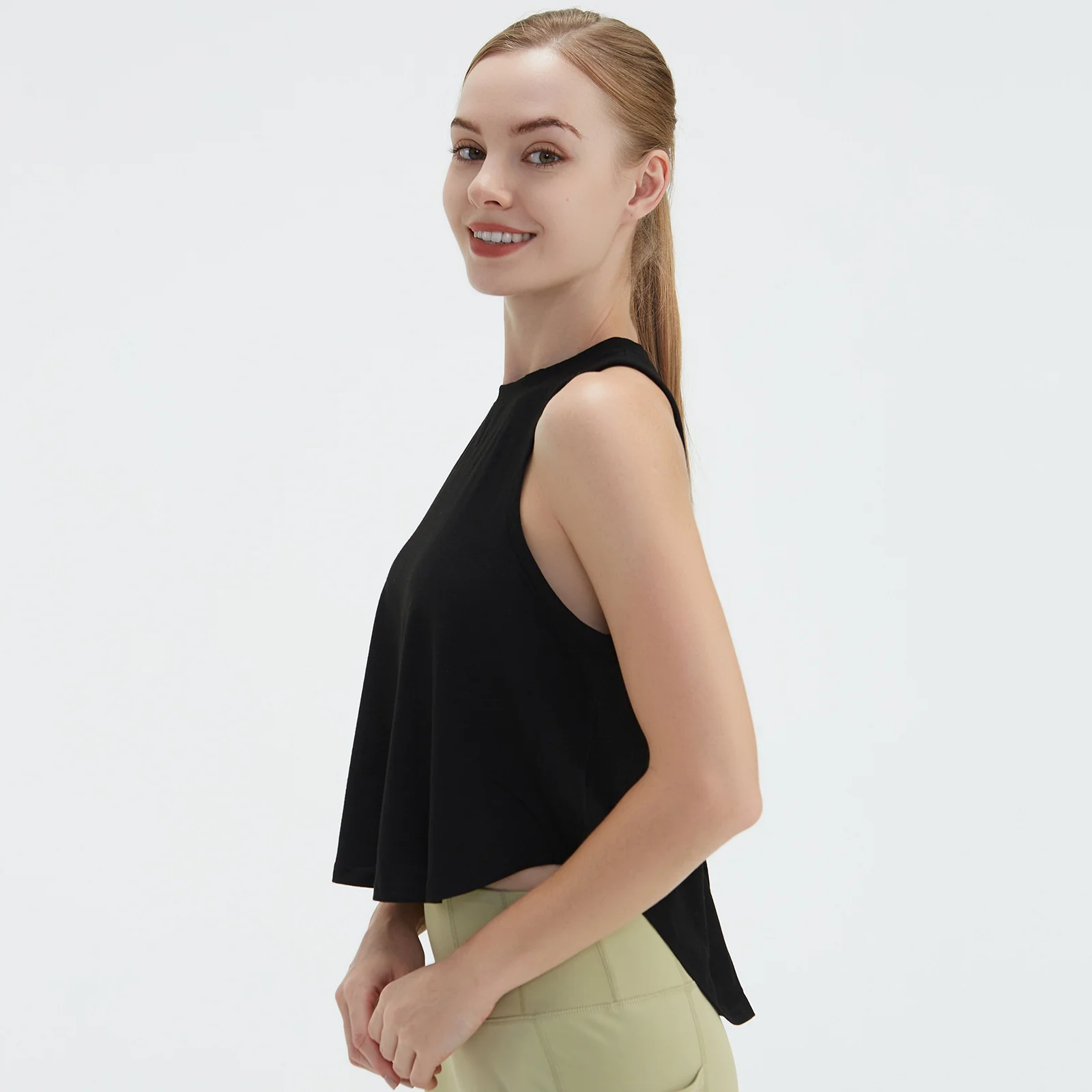 Top corto Sexy de verano para mujer, camiseta deportiva sin mangas para Yoga y Fitness, Top deportivo de secado rápido de Color sólido para correr, camiseta deportiva para entrenamiento en gimnasio, S-XXL
