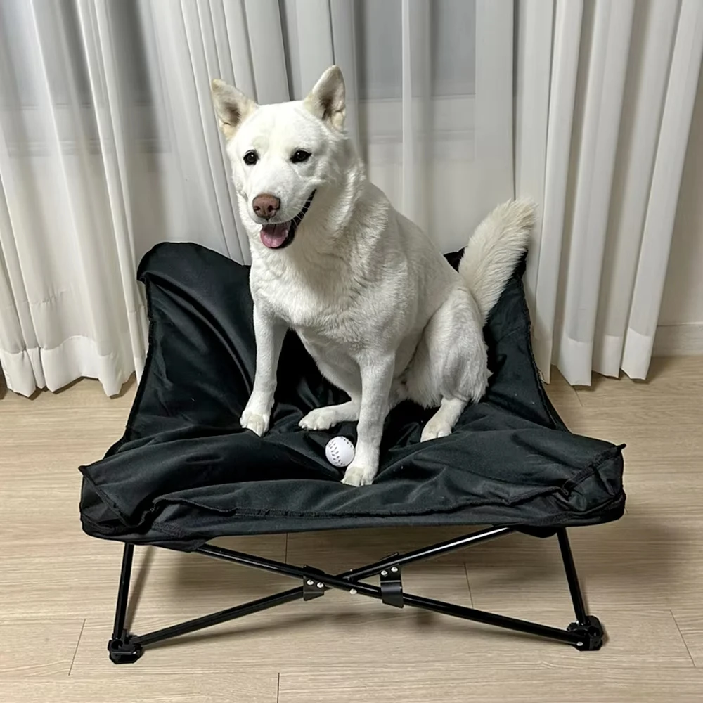 Cama de acampada para mascotas desmontable y lavable, cama con estructura de hierro para perros, perrera plegable portátil para acampar para todas las estaciones