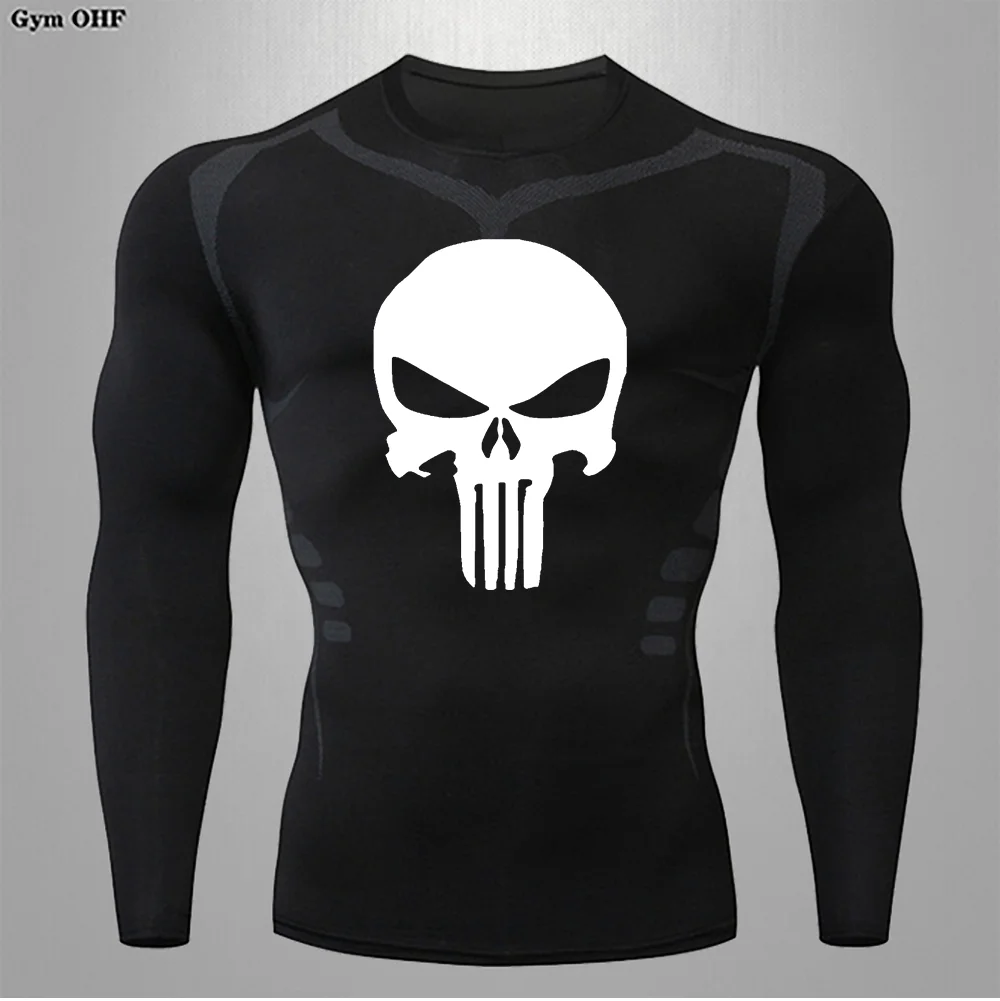Camisetas de compresión para correr para hombre, ropa elástica para gimnasio, entrenamiento de fútbol, culturismo