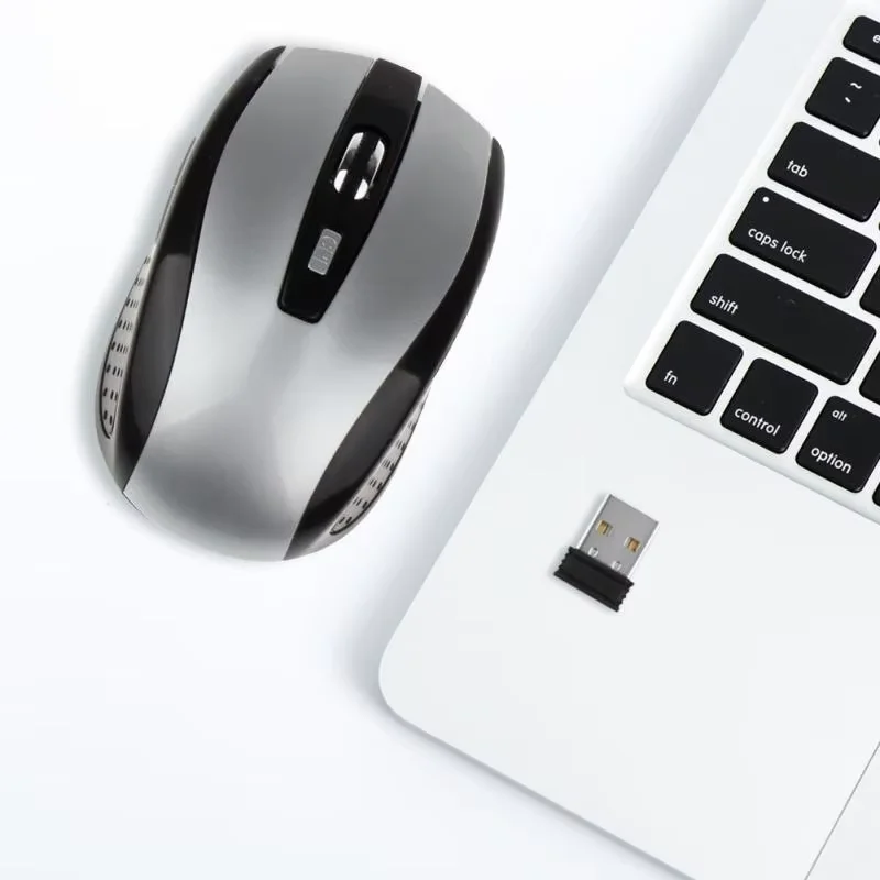 Ratón inalámbrico de 2,4G para juegos, ratón óptico ajustable de 1600DPI para oficina, ratón de diseño ergonómico para Notebook, PC, MacBook