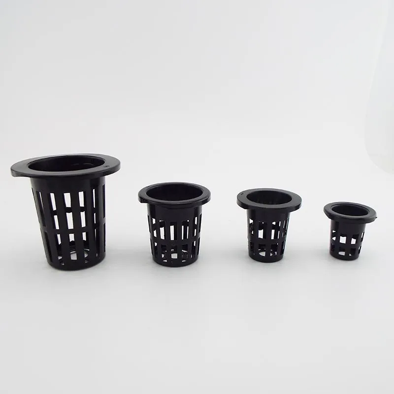 Maceta de malla hidropónica, cesta para plantar verduras, cultivo sin suelo, taza de raíz de planta de plástico, maceta para cultivar plantas de acuario, 10 Uds.
