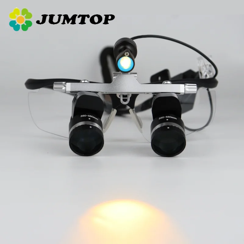 Lupas dentales binoculares, lupa 3,5X-5,5X con faro de 5W, lupas recargables, distancia de trabajo de 350-550mm