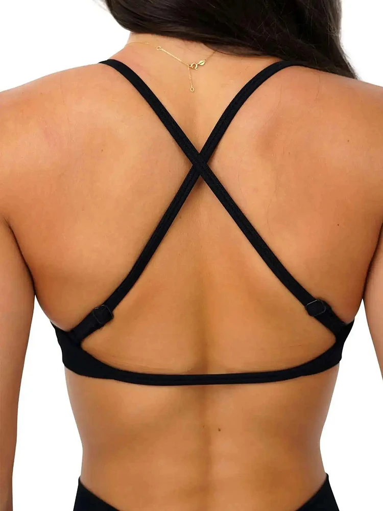 Sujetador deportivo para mujer, Top de Yoga sin costuras, artículo de Fitness, ropa activa para gimnasio, sujetador de Yoga cruzado en la espalda, entrenamiento, Push-up, ropa interior para correr y Fitness