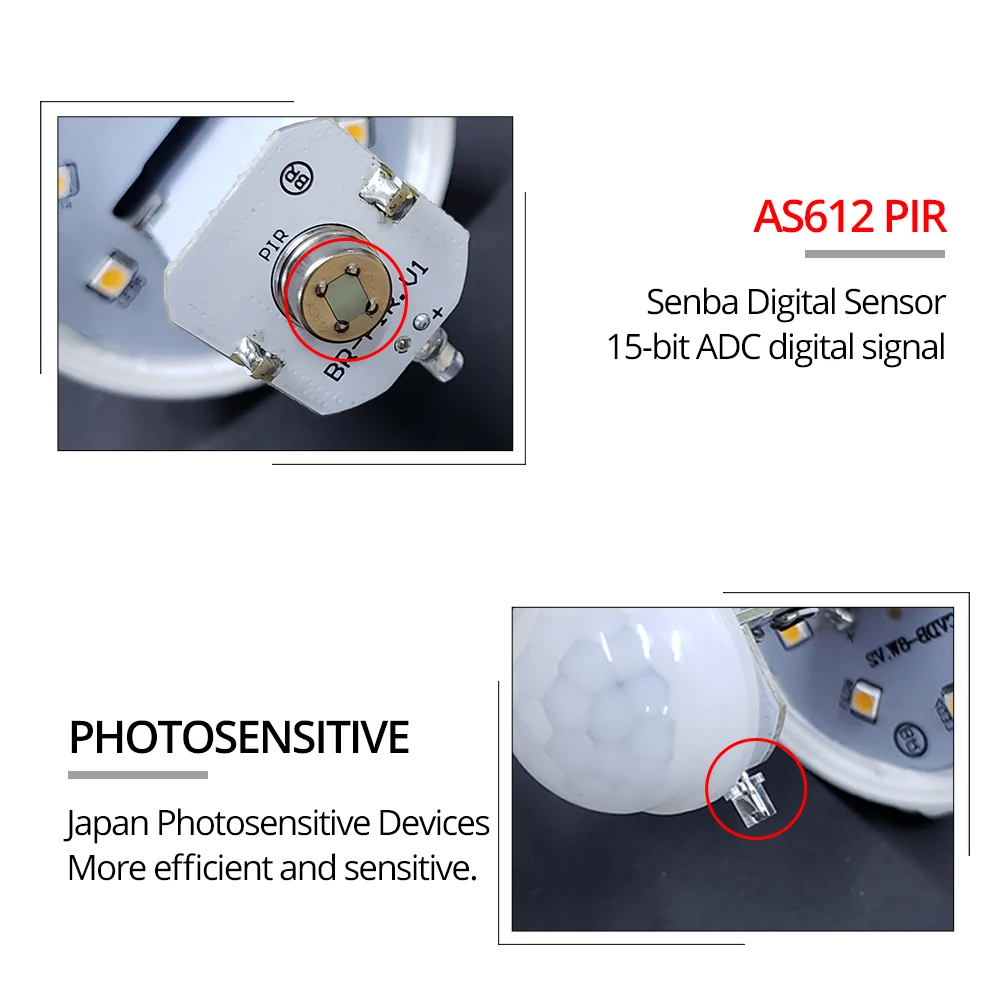 AC 85-265V 12W 15W 18W 20W B22 E27 bombilla LED con Sensor de movimiento lámpara LED con detección infrarroja humana luz nocturna de encendido/apagado automático para el hogar