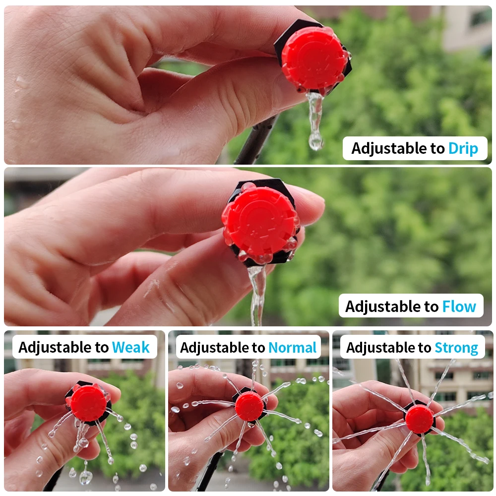 Boquilla de riego de jardín de 50-1000 Uds., 4/7mm, gotero ajustable, emisor de aspersor, Micro goteo, pulverizador para balcón, patio, invernadero