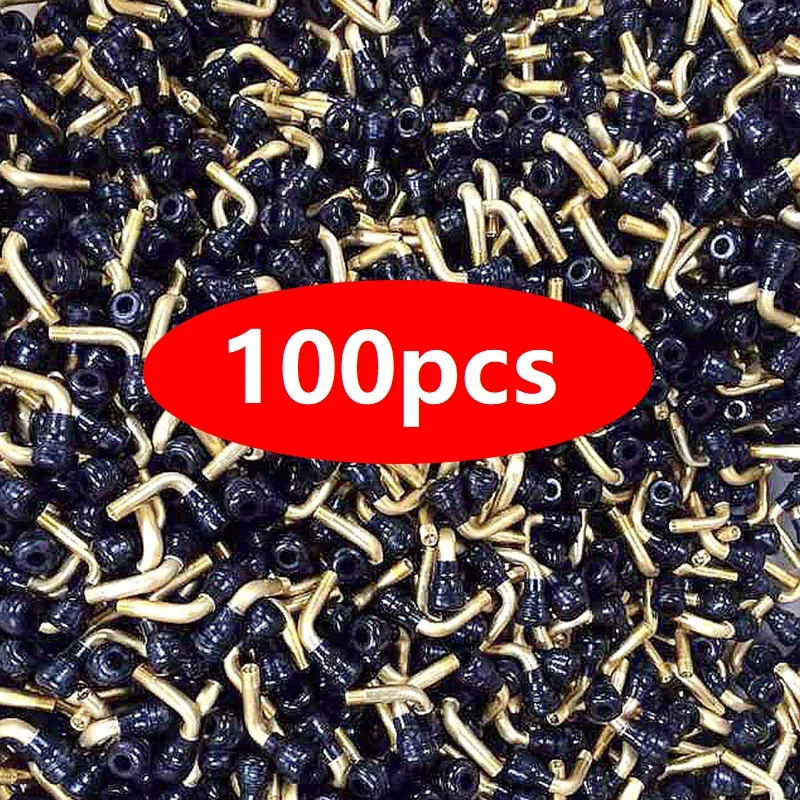 100 Piezas Válvulas de Neumático de 90 Grados con Base de Goma a Presión PVR50 PVR60 PVR70 con Tapas para Llantas sin Cámara de Scooter y Motocicleta