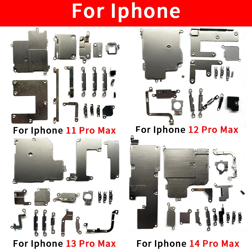 Juego Completo de Tornillos, Soporte Interno de Metal, Piezas de Repuesto, Placa Protectora para iPhone 11 12 13 14 Pro Max Mini 14 Plus