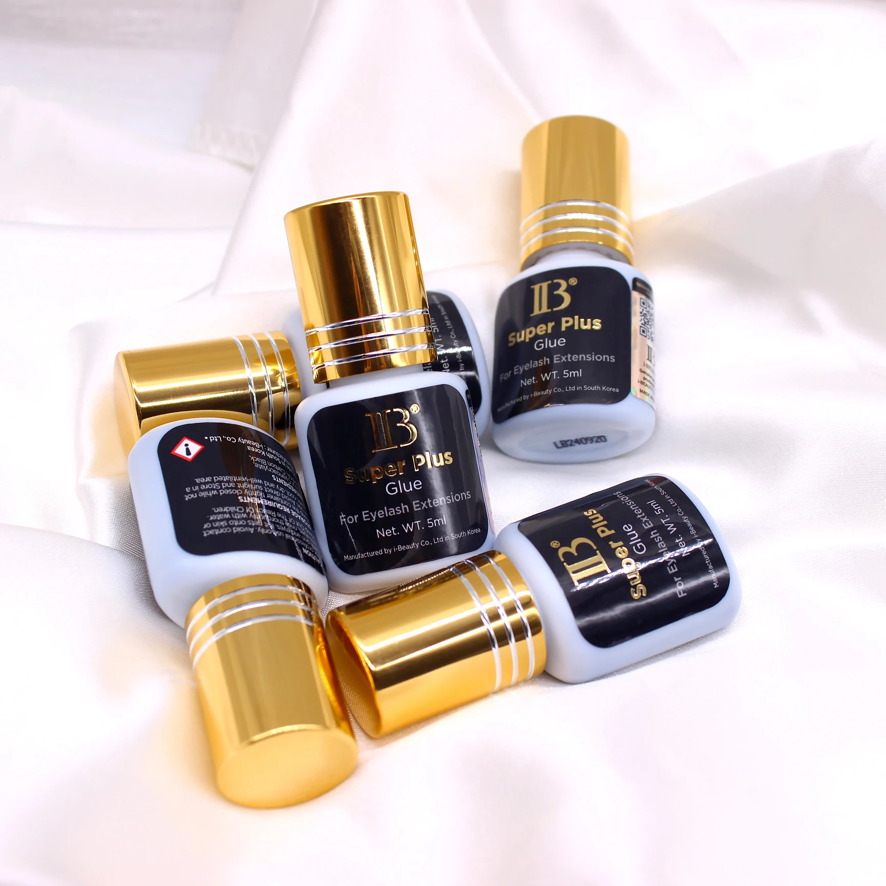 Pegamento IBeauty Super Plus para extensión de salud de pestañas Original 5ml negro Cola tapa dorada Corea 1-2 segundos herramientas de maquillaje de secado rápido salud