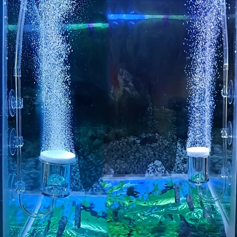 Difusor de atomizador de CO2 de vidrio para acuario, contador de burbujas con ventosa para acuario, accesorios de suministro para pecera plantada