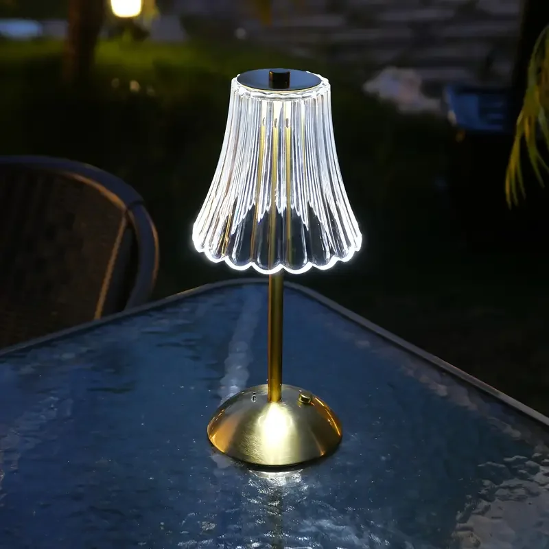 Lámpara de Escritorio LED de Cristal Vintage, Carga USB, Adecuada para Dormitorios y Salas de Estar, Crea Fácilmente una Atmósfera Cálida