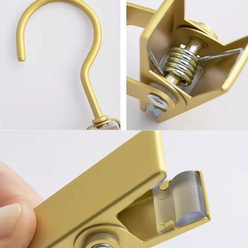 Clip de gancho multifuncional de aleación de aluminio y metal, clip de almacenamiento para falda y sombrero, perchas para ropa, clip de secado, estantes para pantalones sin costuras, 6 uds.