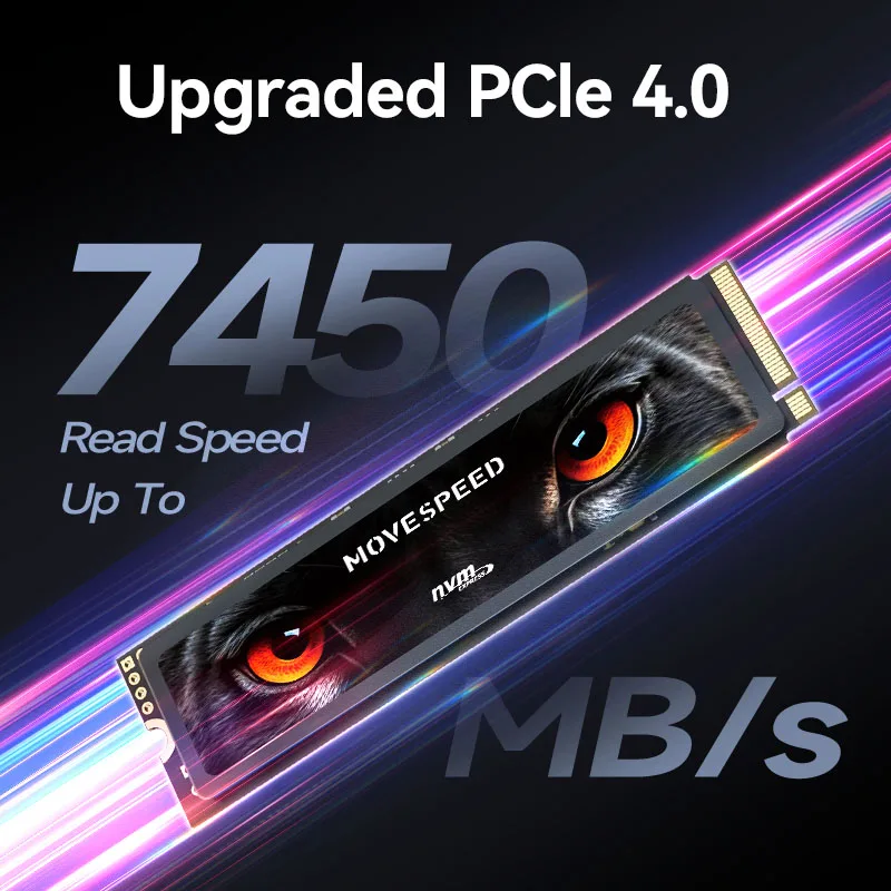 MOVESPEED 7450 MB/s SSD NVMe M.2 2280 4TB 2TB 1TB disco duro interno de estado sólido M2 PCIe 4,0x4 2280 unidad SSD para PS5 portátil PC