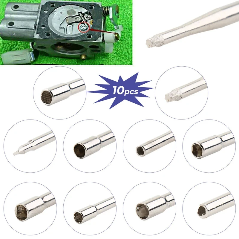 Kit de destornillador estriado y cepillo, herramienta de fijación de ajuste de carburador de motosierra para recortadora de motor, Weedeater, 25 uds.