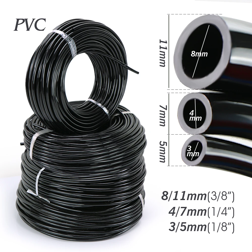 Manguera de riego de jardín de 5M-140M, 1/8 '', 1/4'', 3/8'', tubo suave de PVC, Micro tubo de riego por goteo, plantas de agua, flores, Gareenhose