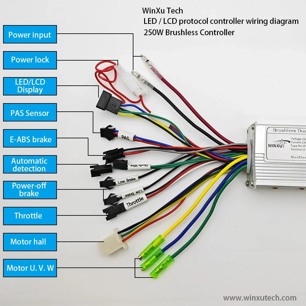 24V 36V 48V 250W 350W E-bike Motor sin escobillas controlador Universal SW900 pantalla LCD PAS Kit para bicicleta de montaña eléctrica Scooter