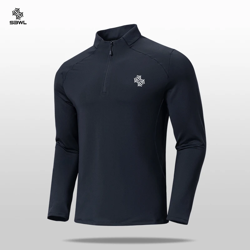 SBWL Camiseta de manga larga para hombre, de alta calidad, para ciclismo, senderismo, deportes al aire libre, ocio, secado rápido, para correr, ropa deportiva, tops