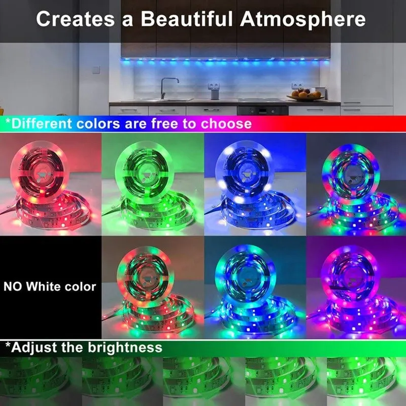 Tira de luces Led RGB 5050, 1M/3M/5M, aplicación inteligente, cambio de Color remoto para TV, retroiluminación LED, habitación, decoración, fiesta, Festival