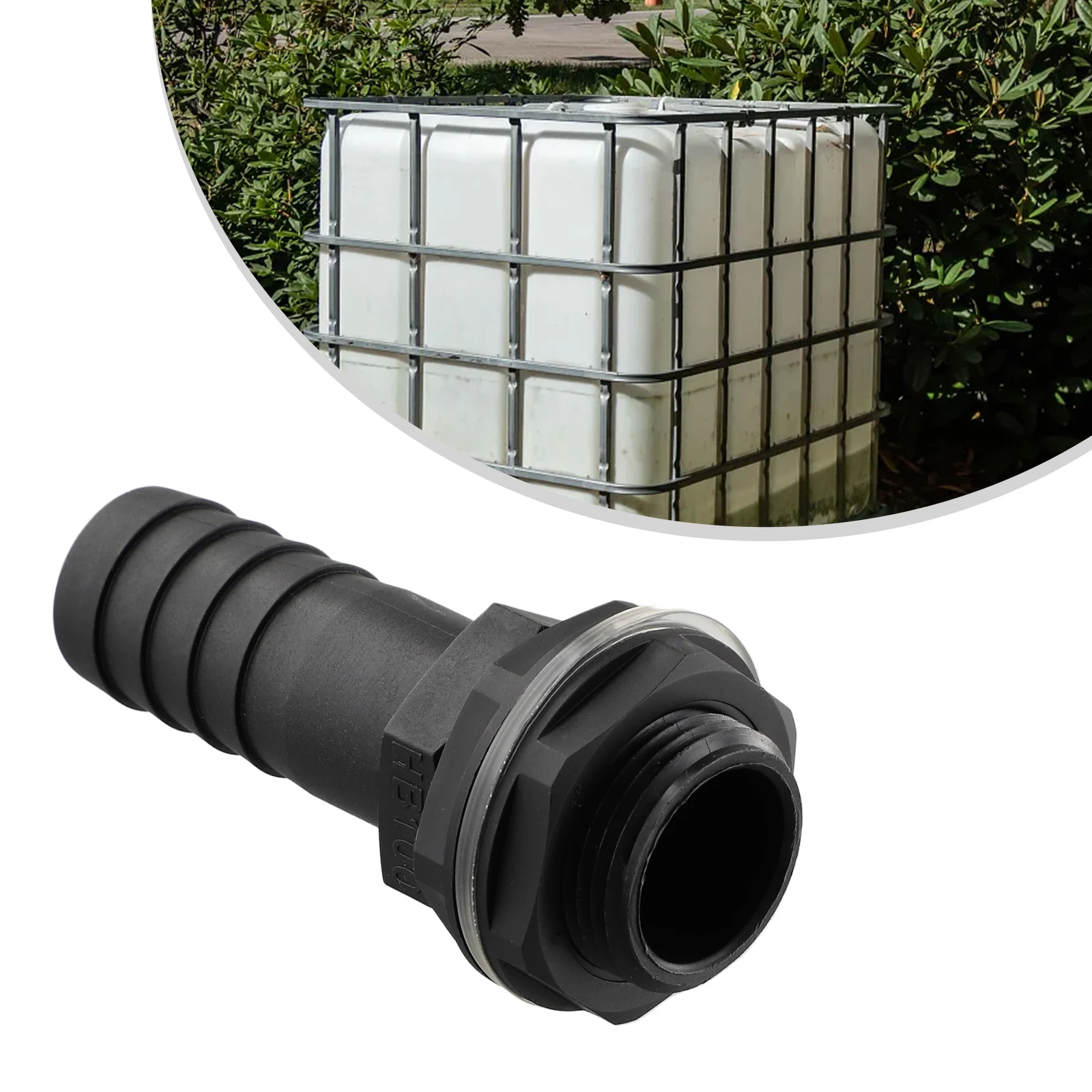 Conector de desbordamiento de tanque de agua de 1 pulgada con tuerca y arandela, se adapta a tubería de desbordamiento de 1 pulgada para tubería de jardín, sistema de riego por goteo