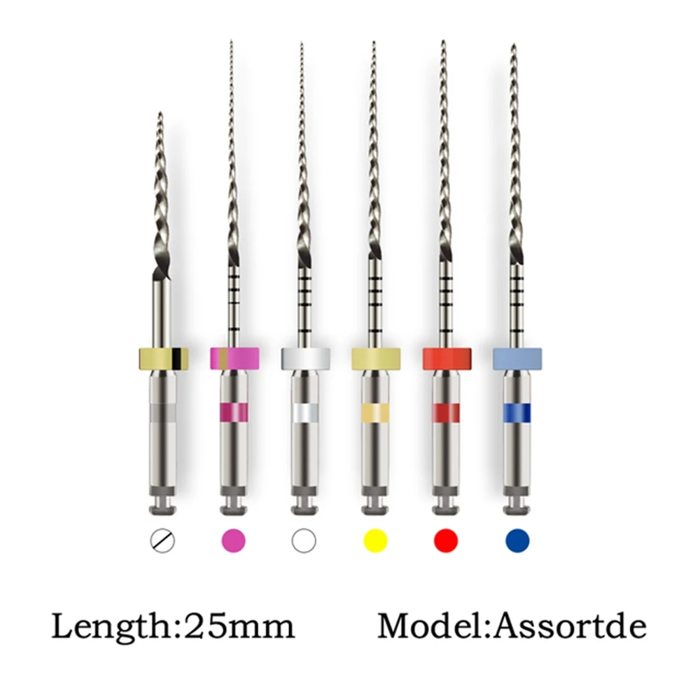 Limas dentales de 25/21mm SC, sistema de archivos NiTi de rotación hacia adelante para tratamiento endodóntico, materiales de odontología, 6 unids/caja SOCO PLUS