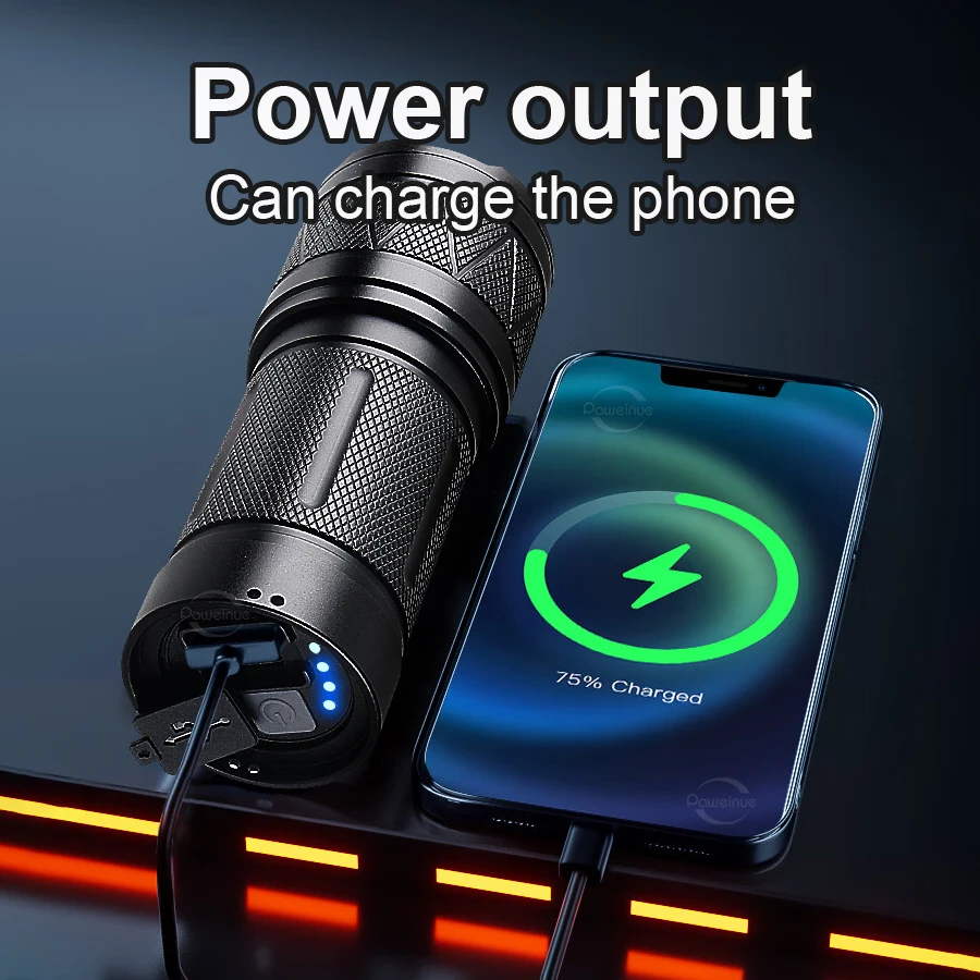Linterna LED de Mano 2026, Ultrabrillante, 780000000LM, 15000mAh, Recargable por USB, Alta Potencia, Linterna Táctica