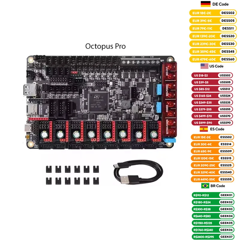 Placa base BIGTREETECH Octopus Pro V1.0 BTT  accesorios para impresora 3D TMC2209 TMC5160 Pro Ender 3  Upgard Voron 2.4