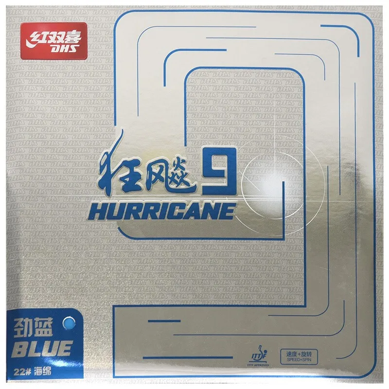 Original DHS Hurricane 9 azul verde tenis de mesa goma H9 Hurricane 9 esponja de tenis de mesa